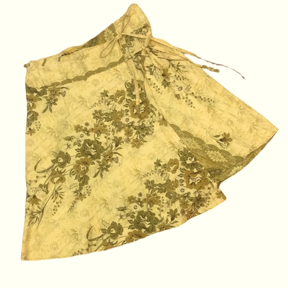 Cotton Floral Wrap Skirt